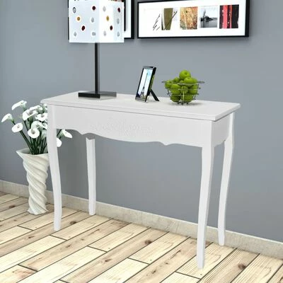 VidaXL Table de console et coiffeuse Blanc 2 VidaXL Table de console et coiffeuse Blanc – Image 2