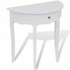 VidaXL Table console avec tiroir Demi-ronde Blanc