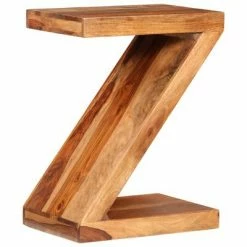 VidaXL Table d'appoint Forme de Z Bois massif de Sesham