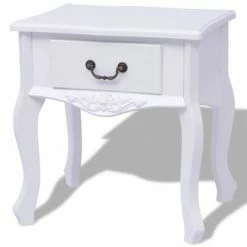 VidaXL Table de chevet MDF Blanc