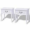 VidaXL Table de chevet 2 pcs MDF Blanc