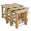 VidaXL Tables gigognes 3 pcs Bois de chêne massif
