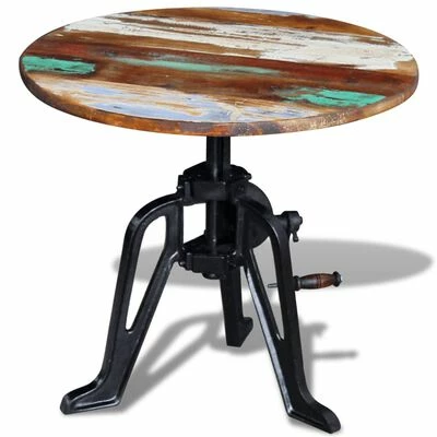 VidaXL Table auxiliaire Bois de récupération massif Fonte 60x(42-63)cm 1 VidaXL Table auxiliaire Bois de récupération massif Fonte 60x(42-63)cm