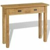 VidaXL Table console Teck massif 90 x 30 x 80 cm