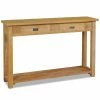 VidaXL Table console Teck massif 120 x 30 x 80 cm