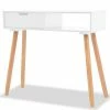 VidaXL Table console Bois de pin massif 80 x 30 x 72 cm Blanc
