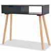 VidaXL Table console Bois de pin massif 80 x 30 x 72 cm Noir