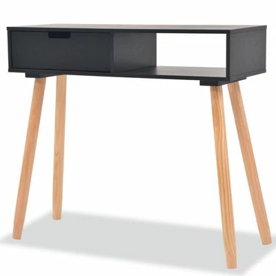 VidaXL Table console Bois de pin massif 80 x 30 x 72 cm Noir 1 VidaXL Table console Bois de pin massif 80 x 30 x 72 cm Noir