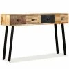 VidaXL Table console Teck massif de récupération 120 x 30 x 76 cm