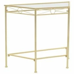 VidaXL Table d'appoint Style vintage Métal 87 x 34 x 73 cm Doré