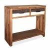 VidaXL Table console Bois d'acacia massif 86 x 30 x 75 cm