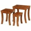 VidaXL Table gigogne 3 pcs Bois massif d'acacia 50x35x50 cm Marron