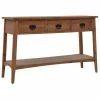 VidaXL Table console bois de sapin massif 126 x 40 x 77,5 cm Marron