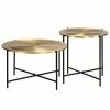 VidaXL Ensemble de tables 2 pcs MDF recouvert de laiton