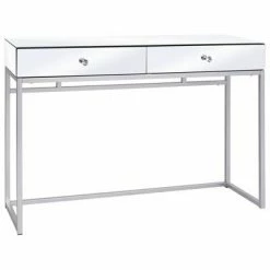 VidaXL Table console miroir Acier et verre 107 x 33 x 77 cm