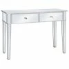 VidaXL Table console miroir MDF et verre 106,5 x 38 x 76,5 cm