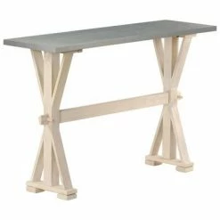 VidaXL Table console avec dessus en zinc 118x35x76 cm Bois de manguier