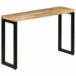 VidaXL Table console 120x35x76 cm Bois de manguier solide et acier