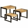 VidaXL Tables gigognes 3 pcs Bois solide de manguier