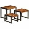 VidaXL Tables gigognes 3 pcs Bois solide de Sesham