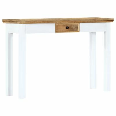 VidaXL Table console Blanc et marron 110x35x75 cm Bois manguier massif 1 VidaXL Table console Blanc et marron 110x35x75 cm Bois manguier massif