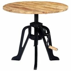 VidaXL Table d'appoint 60x(46-63) cm Bois de manguier massif et fonte