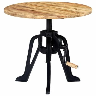 VidaXL Table d'appoint 60x(46-63) cm Bois de manguier massif et fonte 1 VidaXL Table d'appoint 60x(46-63) cm Bois de manguier massif et fonte