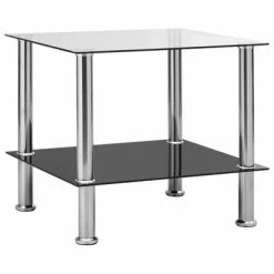 VidaXL Table d'appoint Transparent 45x50x45 cm Verre trempé