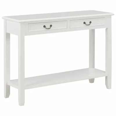 VidaXL Table console Blanc 110x35x80 cm Bois 1 VidaXL Table console Blanc 110x35x80 cm Bois