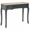 280046 vidaXL Dressing Console Table with 3 Drawers Black