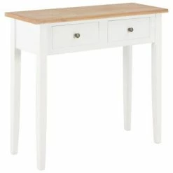 VidaXL Table de console et coiffeuse Blanc 79x30x74 cm Bois