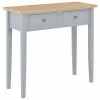 VidaXL Table de console et coiffeuse Gris 79x30x74 cm Bois