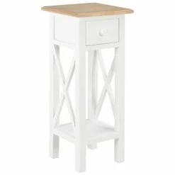 VidaXL Table d'appoint Blanc 27 x 27 x 65,5 cm Bois