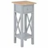 280058 vidaXL Side Table Grey 27x27x65,5 cm Wood