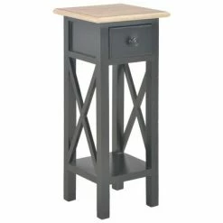 280059 vidaXL Side Table Black 27x27x65,5 cm Wood