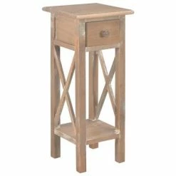 280060 vidaXL Side Table Brown 27x27x65,5 cm Wood
