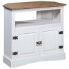 VidaXL Table console Gamme Corona Pin mexicain Blanc 80x43x78 cm