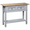 VidaXL Table console Gamme Corona Pin mexicain Gris 90x34,5x73 cm