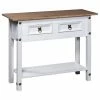 VidaXL Table console Gamme Corona Pin mexicain Blanc 90x34,5x73 cm