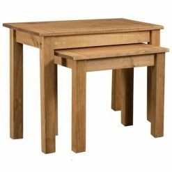 VidaXL Tables gigognes 2 pcs Bois de pin massif Assortiment Panama