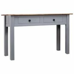 VidaXL Table console Gris 110x40x72 cm Pin solide Gamme Panama