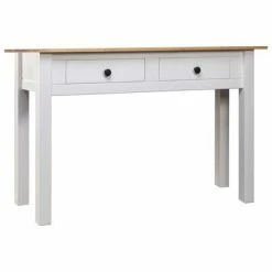 VidaXL Table console Blanc 110x40x72 cm Pin solide Gamme Panama
