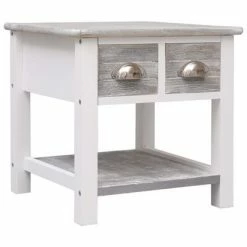 VidaXL Table d'appoint Gris 40x40x40 cm Bois de Paulownia