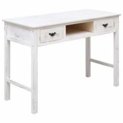 VidaXL Table console Blanc antique 110 x 45 x 76 cm Bois