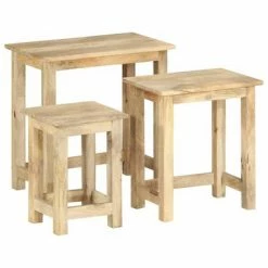 VidaXL Tables gigognes 3 pcs Bois solide de manguier