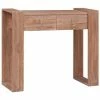 VidaXL Table console 90x35x75 cm Bois de teck solide