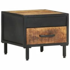 VidaXL Table de chevet 40x40x35 cm Bois de manguier brut