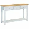 VidaXL Table console 118x35x77 cm Bois de chêne massif