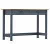 VidaXL Table console avec 2 tiroirs Gris 110x45x74 cm Pin solide