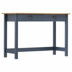 VidaXL Table console avec 2 tiroirs Gris 110x45x74 cm Pin solide